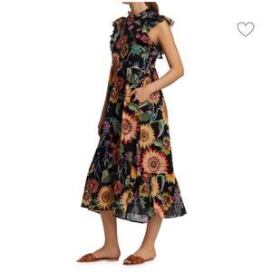Anthropologie | Banjanan Hana Floral Midi Length Dress Size Small
